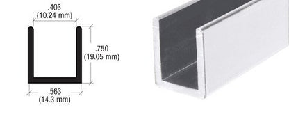Brixwell SDCD38BA-CCP4 Brite Anodized 3/8" Fixed Panel Shower Door Deep U-Channel 4 inch Sample - color: Brite Anodized, size: 4 Inch - Sample