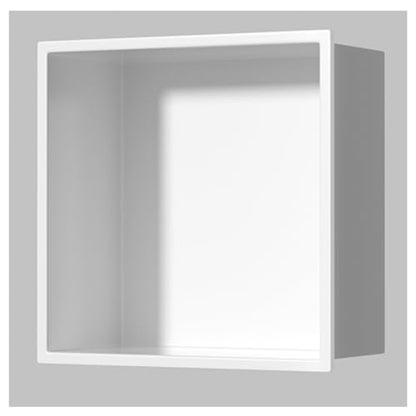 Recessed Niche Shower, Square Shower Caddy for Bathroom Storage, 304 Stainless Steel Shelf Insert, No Tile Needed,White - color: White