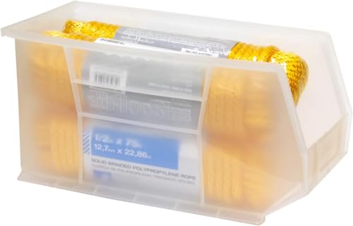 Akro-Mils 30265 AkroBins Plastic Storage Bins, 18"x8.25"x9", Clear, 6-Pack | Space-Saving Stackable Bins for Garage, Pantry, Craft Organization - color: Clear
