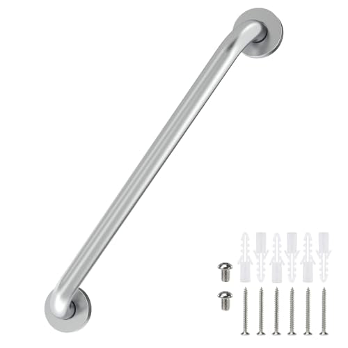 16 Inch Grab Bars for Bathtubs and Showers Brushed Nickel | Safety Shower Grab Bars for Seniors Elderly Handicapped, Handicap Grab Bars for Shower with Concealed Screws