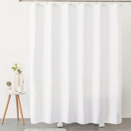 Felisa Short Fabric Shower Curtain Liner with 6 Magnets,72W x 65L, Waterproof & Hotel Quality Shower Liner for Bathroom,Soft Cloth Shower Curtain Liners,Machine Washable,White,Cortinas de Baño - size: 72"W x 65"L (Pack of 1)