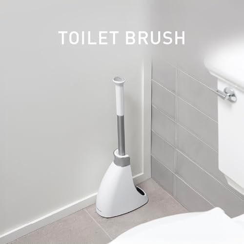 simplehuman Toilet Brush with Caddy, Stainless Steel, White - color: White, style: Toilet Brush