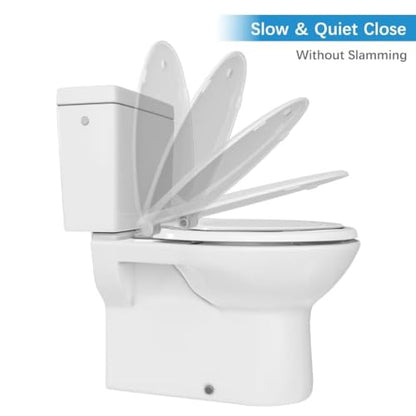Toilet Seat Elongated White Flat Toilet Seat Cover with Quick Release Easy Clean Hinges, Comfortable Fit for Standard Toilets, Perfect for Home Bathroom Upgrades, Apartments and Guest Restrooms - size: Elongated