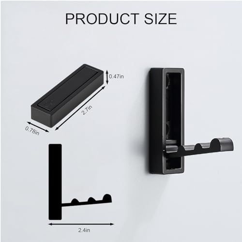 Foldable Black Wall Hooks 4 Pack,Heavy Duty Wall Hooks for Hanging Coats Towels Backpacks Bags Matte Black Towel Hooks in The Bathroom,Closet,Entryway,Pool and Kitchen. (Matte Black, 4) - color: Matte Black, size: 4