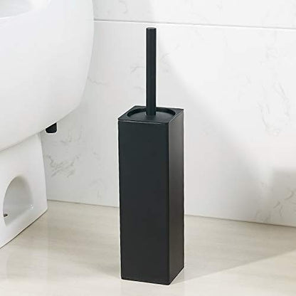 Stainless Steel Toilet Bowl Brush and Holder for Bathroom Storage Organization - color: Matte Black
