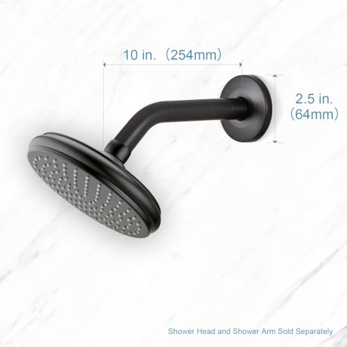 OFFO Shower Arm with Flange, 10 in Oil Rubbed Bronze Wall Mount Replacement Angle Shower Head Arm Wall-Mounted For Fixed Shower Head & Handheld Showerhead - color: Oil Rubbed Bronze, style: 10 in