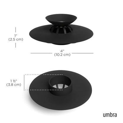 Umbra Flex Hair Catcher, Dual Purpose Shower Drain Stopper, 3-Inch, Black - color: Black