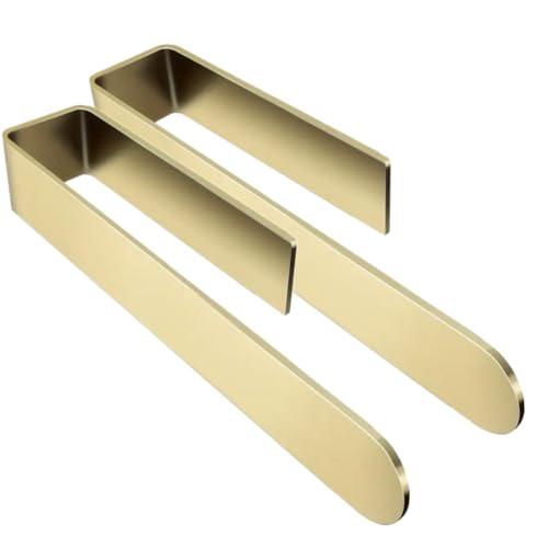 szhdxsy 2pcs Towel Holder SUS 304 Stainless Steel Brushed Hand Towel Rod, Self Adhesive Towel Holder Towel Rod Towel Rack for Bathroom (Golden, 14in) - color: Golden, size: 14