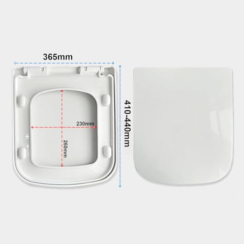 Toilet Seat - Soft Close Quick Release for Easy Cleaning, Top Fix Installation with Adjustable Hinges - Ideal for Bathroom Upgrade - size: 910