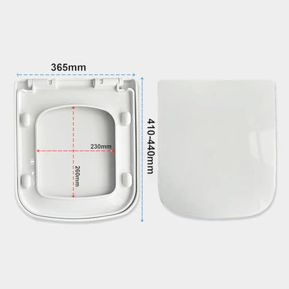 Toilet Seat - Soft Close Quick Release for Easy Cleaning, Top Fix Installation with Adjustable Hinges - Ideal for Bathroom Upgrade - size: 910