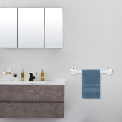 Industrial Pipe Towel Rack Towel Bar, Heavy Duty Wall Mounted Rustic Farmhouse Bath Towel Holder for Bathroom (White, 16 inch) - color: White, size: 16 Inch