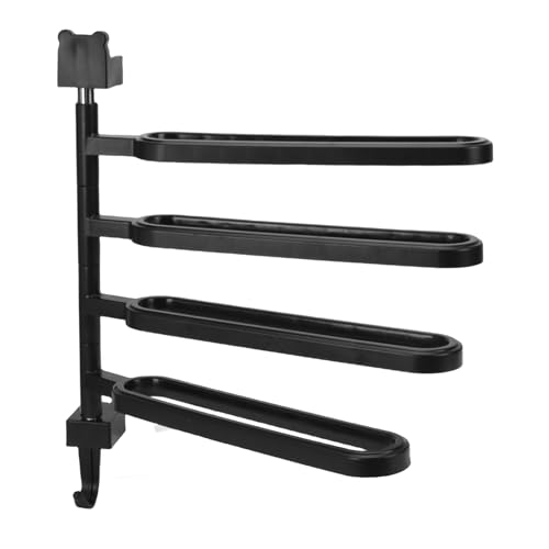 HURRISE Bathroom Towel Bars, Swivel Towel Rack, Bathroom Wall Mounted Swivel Towel Rack Holder with Hooks for Bathroom Organizer (4 Rods) - color: 4 Rods