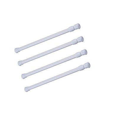 Tension Rods, 4 Pack Adjustable Spring Steel Cupboard Bars Tension Curtain Rod 9.8-15.7 Inches Shower Rod Closet Rod Tensions Rod Extendable Width - color: White, size: 9.8-15.7 Inch
