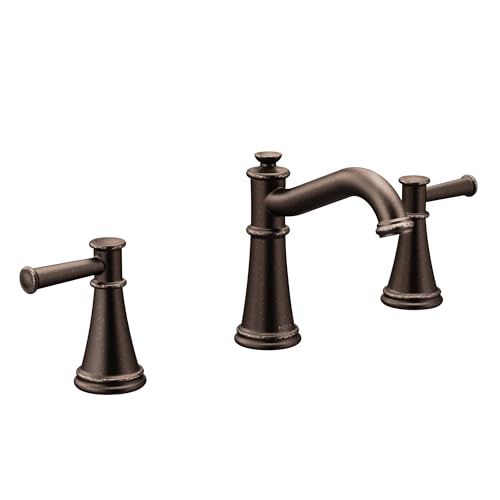 Moen Belfield Oil Rubbed Bronze Two-Handle Widespread Bathroom Faucet Trim Kit, Valve Included, TV6405ORB - color: Oil Rubbed Bronze