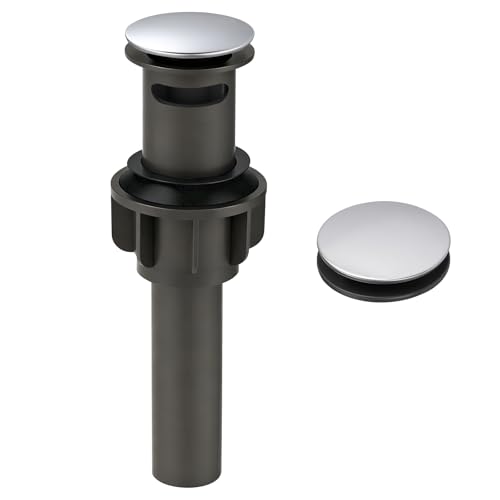 ARCORA Bathroom Sink Drain with Overflow - Chrome Pop Up Drain for Bathroom Sink, Lavatory Vessel Vanity Sink Stopper for 1.6"-1.9" Sink Hole - color: Chrome-1 Pack, style: Pon Up With Overflow