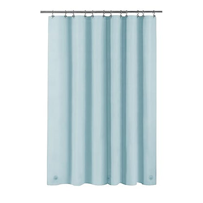 Barossa Design Shower Curtain Liner Light Blue, Standard Size | Premium PEVA, BPA & PVC Free, No Chemical Smell, Metal Grommets, Lightweight Shower Curtain with 3 Magnets for Bathroom - color: Light Blue, size: 72"W x 72"L (Pack of 1)