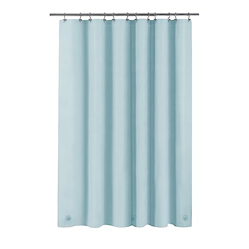 Barossa Design Shower Curtain Liner Light Blue, Standard Size | Premium PEVA, BPA & PVC Free, No Chemical Smell, Metal Grommets, Lightweight Shower Curtain with 3 Magnets for Bathroom - color: Light Blue, size: 72"W x 72"L (Pack of 1)