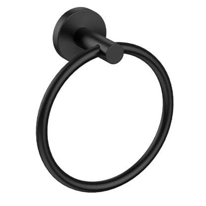 Matte Black Towel Ring | Hand Towel Holder for Bathroom Wall Mounted, Durable 304 Stainless Steel, Modern Style - color: Matte Black