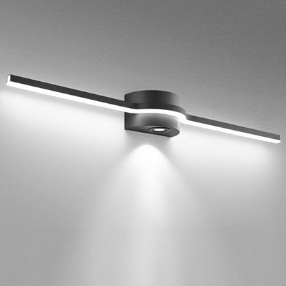 Bathroom Vanity Light Over Mirror– 40 Inch Black Vanity Lighting Fixtures LED Dimmable 6000K Bright White with Extra Downlight 22W 1760lm Matte Black - size: 40 Inch