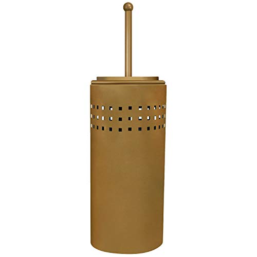 Blue Donuts Toilet Brush and Plunger Set with Holder, Modern Gold Bathroom Accessories Toilet Plunger and Toilet Bowl Brush Combo - color: Gold