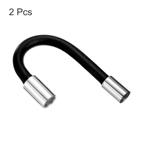 uxcell 2pcs Foaming Extension Tube, Faucet Lengthen Extender, Sink Drain Extension Tube, Bathroom Faucet Extender, Extension Flexible Water Hose Adapter Black (20cm) - color: Black, size: 20cm