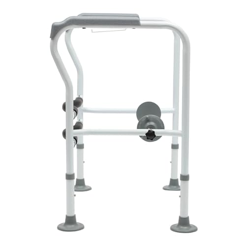 30.7in H Toilet Frame Grab Bars for Elderly Adults, Safety Rail Seat W/Footbeds+ Suction Cups, Height Adjustable Handicap Assist for Elderly Handicap Toilet Frame Grab Bar, 300lbs Capacity.