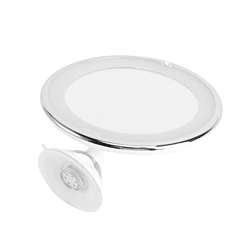 Magnifying Led Vanity Mirror Suction Cup Round Design for Makeup Application Portable Cosmetic Mirror for Bathroom and Travel White No Battery Included