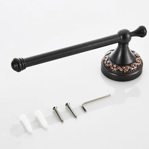 Oil Rubble Bronze Brass Bath Roll Toilet Paper Holder, Wall Mounted Black Bathroom Hardware Accessories, Pattern Carving Design - color: Roll Toilet Paper Holder