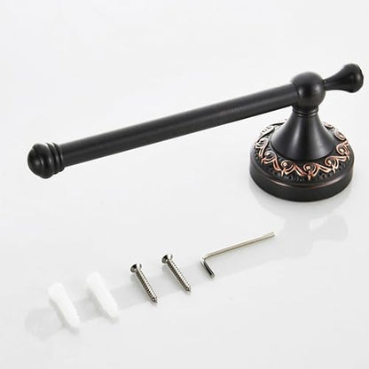 Oil Rubble Bronze Brass Bath Roll Toilet Paper Holder, Wall Mounted Black Bathroom Hardware Accessories, Pattern Carving Design - color: Roll Toilet Paper Holder