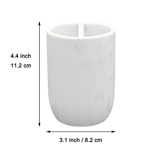 Toothbrush Holder Polyresin Toothbrush Organizer Stand,Multi-Functional Toothpaste Holder Makeup Brushes Cup Razors Holder for Bathroom Vanity Countertop,Ideal for Home, Hotel (Marble Style) (1Pack)
