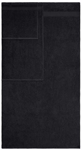 American Veteran Towel, 6 Piece Towel Set for Bathroom, 100% Cotton Turkish Bathroom Towels, 2 Bath Towels 2 Hand Towels 2 Washcloths, Black - color: Black, size: X Large 6 PC