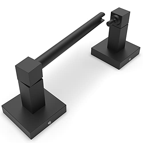 Ruacq Toilet Paper Holder Matte Black Double Post Pivoting Square Tissue Holders Roll Holder Hangers Toilet Paper Stand Stainless Steel and Zinc Alloy Modern Wall Mounted - color: Matte Black, size: Square