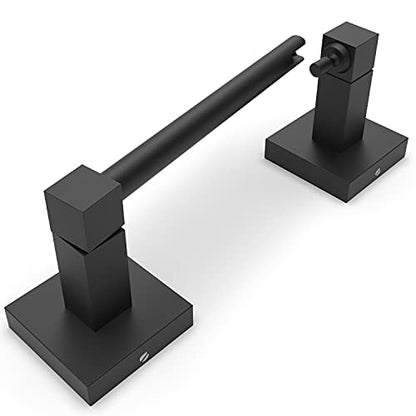 Ruacq Toilet Paper Holder Matte Black Double Post Pivoting Square Tissue Holders Roll Holder Hangers Toilet Paper Stand Stainless Steel and Zinc Alloy Modern Wall Mounted - color: Matte Black, size: Square