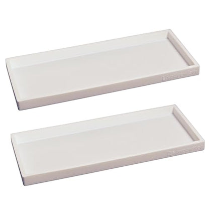 Silicone Countertop & Vanity Bathroom Tray – 2 PC 11.7" | Bathroom Tray Set, Bathroom Tray Countertop, Bathroom Counter Tray, Dish Soap Kitchen Tray & Bathroom Organizer Countertop - color: White, size: 2 PC Large - 11.7”
