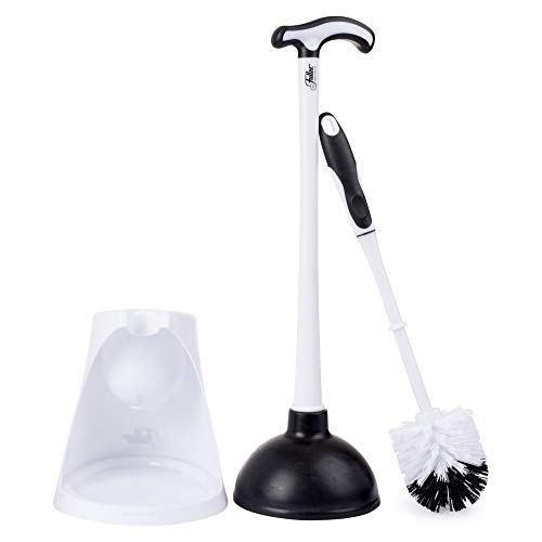 Fuller Brush Bowl Brush & Plunger in Caddy Set– 16-Inch Long Handle Brush – Pistol Grip Rubberized Plunger, Wide Base Caddy, Bathroom, Rim, Trap Cleaner (Pack of 1) - size: 16" Bowl Brush + Plunger