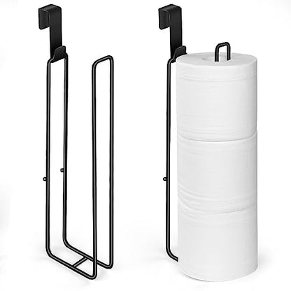 Black Bathroom Toilet Paper Roll Holder for 3 Roll Tissue （2Pcs） | , Brushed Nickel,Over The Tank Toilet Paper Holder,Self Adhesive Toilet Paper Storage Wall Mount,Stainless Steel - color: F:hold 3 Rolls Tissue(2pcs,black)