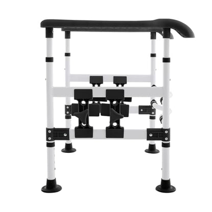 Toilet Safety Rails for Seniors Toilet Safety Frame with with 4 Clamps Adjustable Height & Width 330lb Toilet Handles for Elderly and Disabled Fit Any Toilet (Black) - color: Black