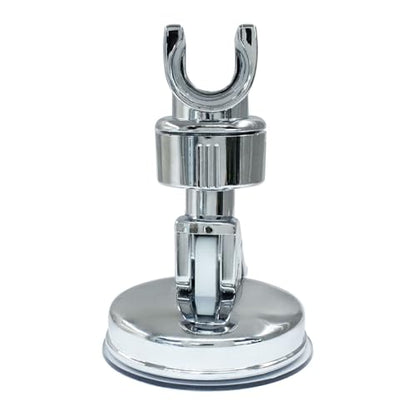 Adjustable Shower Head Holder, Chrome | Wall Mount, Strong Suction Handheld Bracket, Universal Bathroom Mount, For Marble Glass Metal Ceramic