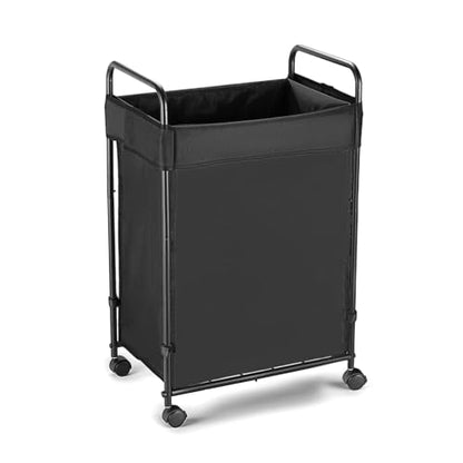 90L Laundry Hamper with Wheels, Rolling Laundry Sorter cart with Metal Frame and Removable Liner, Dirty Clothes Hampers for Bedroom, Laundry Room, Bathroom - size: S