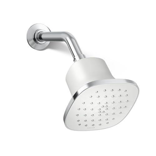 KOHLER 37722-G-CP Cinq Square Single-Function Filtered Showerhead, Five-Layer Filtration, 1.75 GPM, Contemporary Design, Easy to Clean, Polished Chrome - color: Polished Chrome, size: 1.75 GPM, style: Square