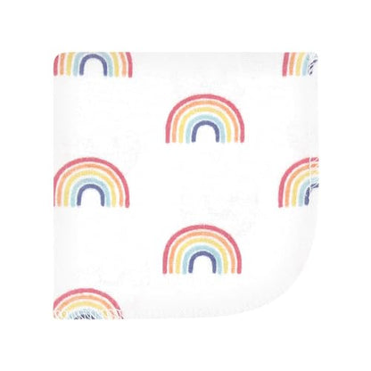 Hudson Baby Unisex Baby Flannel Cotton Poly Washcloths, Creative Rainbow 12Pk, One Size - color: Creative Rainbow 12pk