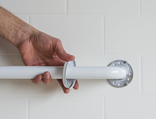 HEALTHCRAFT Easy Mount Grab Bar 24", ADA Stainless Rail - White | Concealed screws, clean install, compatible with Easy Mount Anchor - color: Powder Coat White, size: 24" Inch
