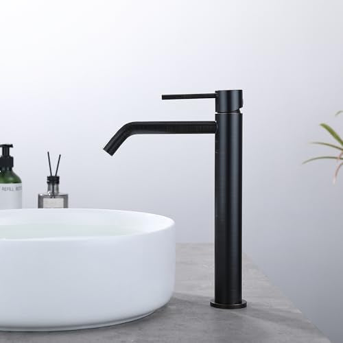 Oil Rubbed Bronze Vessel Sink Faucet with Pop Up Drain and Supply Lines, Stainless Steel Bronze Vanity Faucet Single Hole, JXMMP 1 Handle Bathroom Faucet Oil Rubbed, JXM1001ORB - color: Oil Rubbed Bronze, size: Tall Faucet
