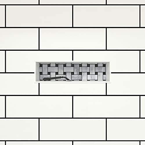 Tile Redi USA Niche Single Recessed Shower Shelf – Black, One Inner Shelf, 16-Inch Width x 6-Inch Height x 4-Inch Depth (RN166S-BI) - size: 6" H x 16" W (1 Shelf)