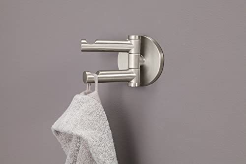 Moen YB0402BN Align Modern Double Swivel Robe Hook, Brushed Nickel - color: Brushed Nickel
