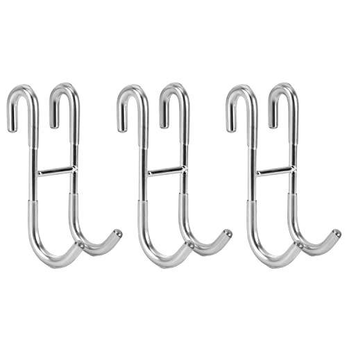 Simtive Shower Door Hooks (3-Pack), Towel Hooks for Bathroom Frameless Glass Door, Shower Squeegee Hooks, Silver - color: Silver, size: 3 Pack