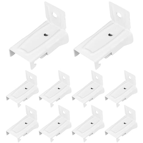 10 Pack Curtain Track Brackets, Curtain Tracks Wall Mount Bracket, White Mounting Brackets for Curtains - color: White Curtain Track Accessories, size: Wall Brackets(Set of 10)