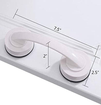 Glass Handle, Suction Cup Handle, Suitable for Bathroom Sliding Door, Cabinet, Terrace Sliding Door, Shower Handrail. No Hole Punching - color: Large white