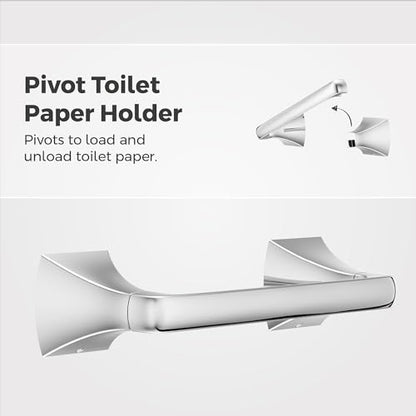 Pfister Bruxie Toilet Paper Holder, Bathroom Tissue Roll Holder, Wall-Mounted, Screw-in, Polished Chrome Finish, BPHBIE0C - color: Polished Chrome