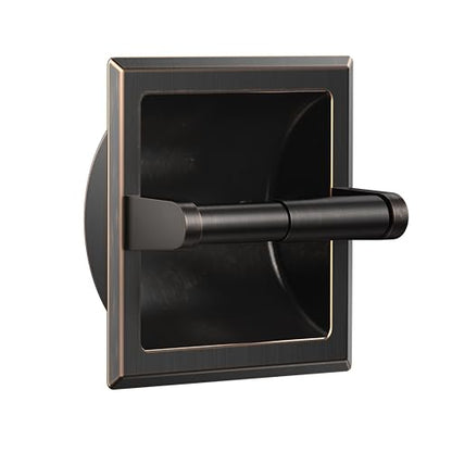 FORIOUS Recessed Toilet Paper Holder for Mega Rolls, Oil Rubbed Bronze | Stainless Steel Tissue Roll Holder Wall Mount for Bathroom Space-Saving Design, in Wall Toilet Paper Dispenser Insert - color: Oil Rubbed Bronze